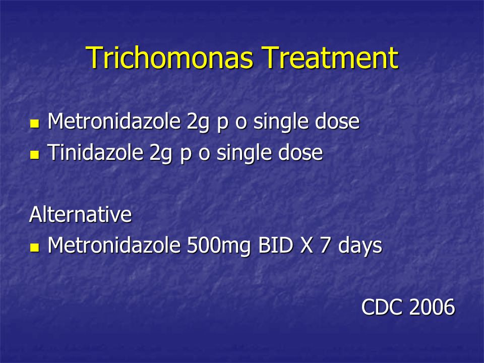 metronidazole treatment trichomonas